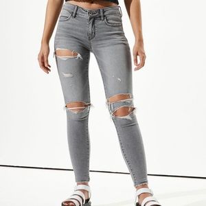 Grey Ripped AE jeans
